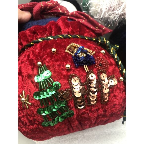 2 Vintage PBC International Plushy Santa Claus & Snowman Decoration Stuffed READ - Picture 7 of 16